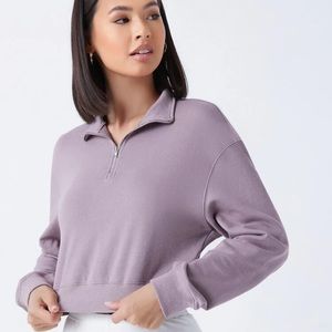 Cropped Half-Zip Sweatshirt